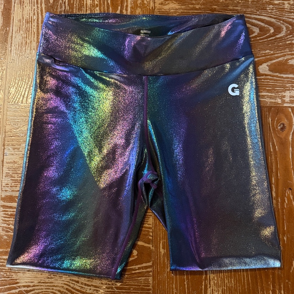 GRRRL Iridescent Rainbow Multicolor Athletic Leggings - Picture 3 of 5